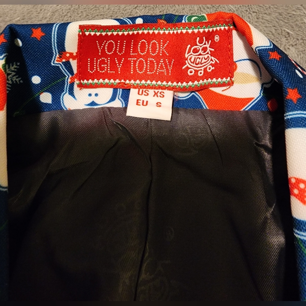 'YOU LOOK UGLY TODAY' Men's Funny Christmas Costume Tuxedo Suit - Size XS - Picture 12 of 16